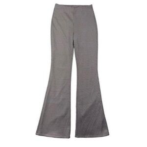 H&M Women Small Stretch Pull on Flare Houndstooth Pants Comfy Academia